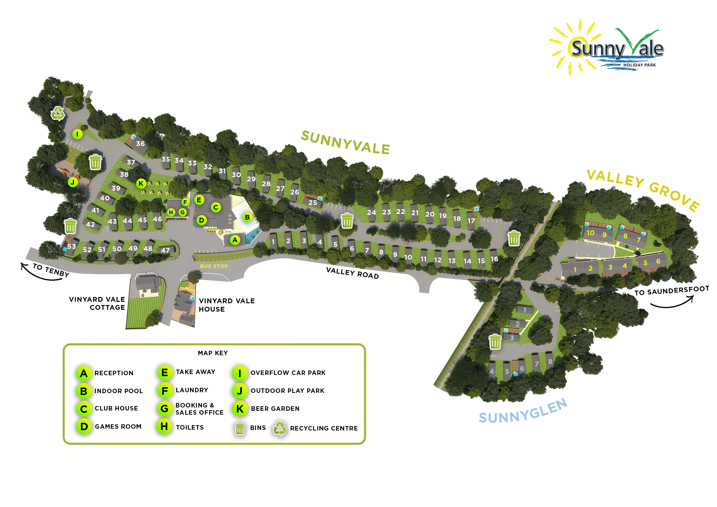 Sunnyvale Holiday Park Map